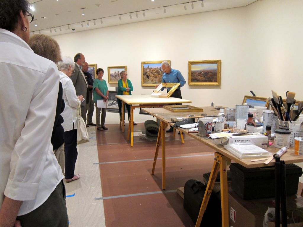 Wayne showing the docents framing steps