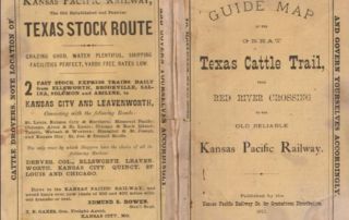 pages from a Texas Cattle Trail guide map