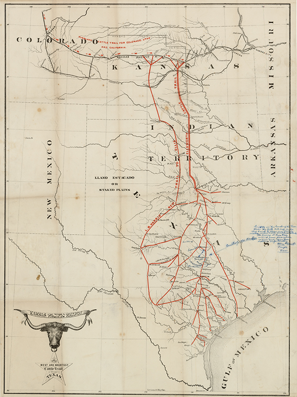 map of some trails from Texas