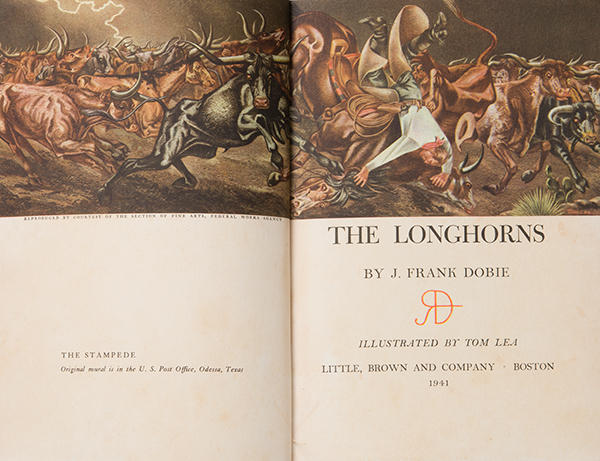 opening page of J. Frank Dobie book "The Longhorns"