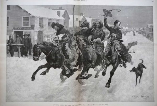 Cowboys Coming To Town For Christmas by Frederic Remington