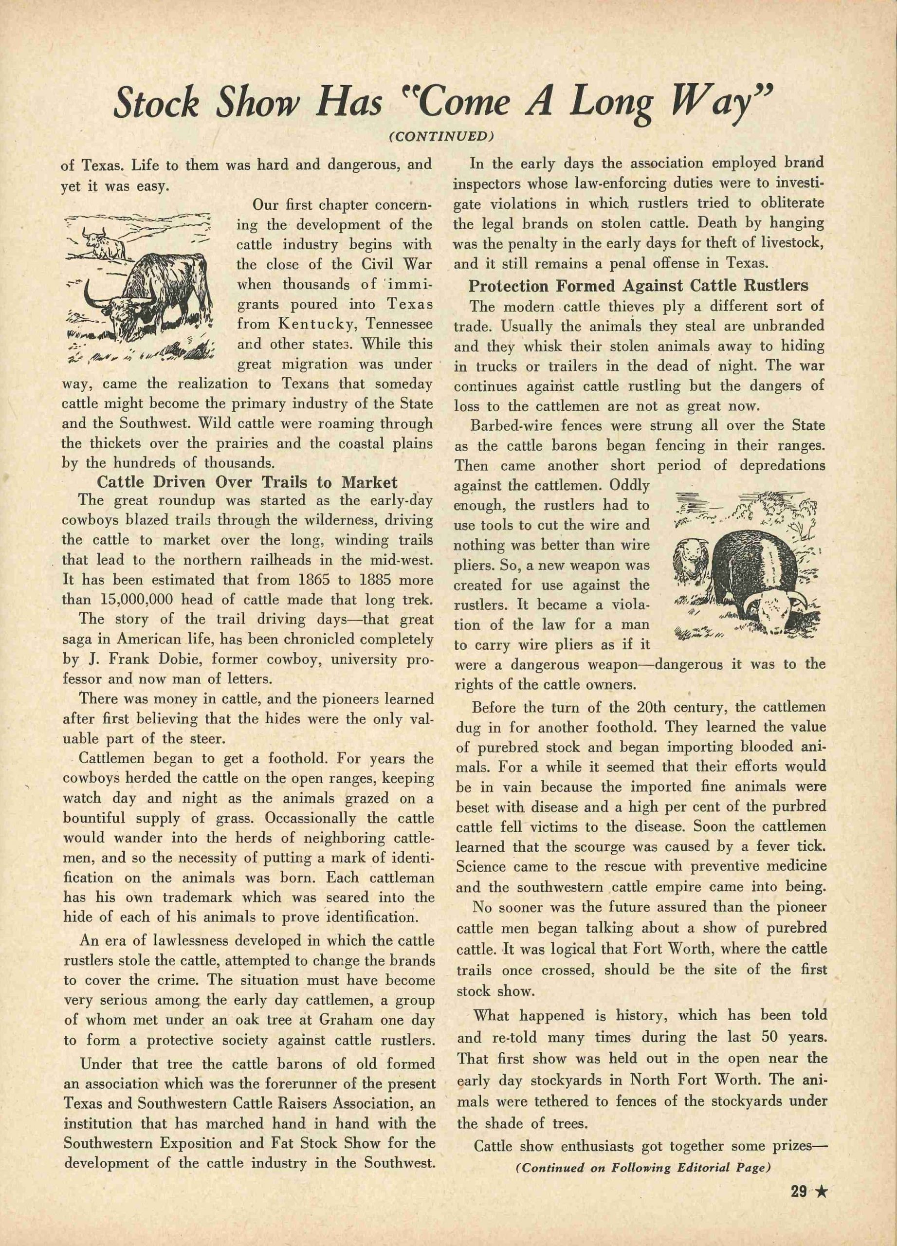 Second page of essay from stock show annual about its history