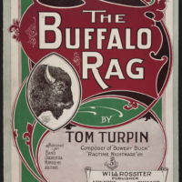 Sheet music cover with image of a buffalo