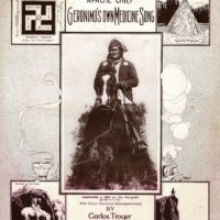 Sheet music cover with image of Geronimo on a horse