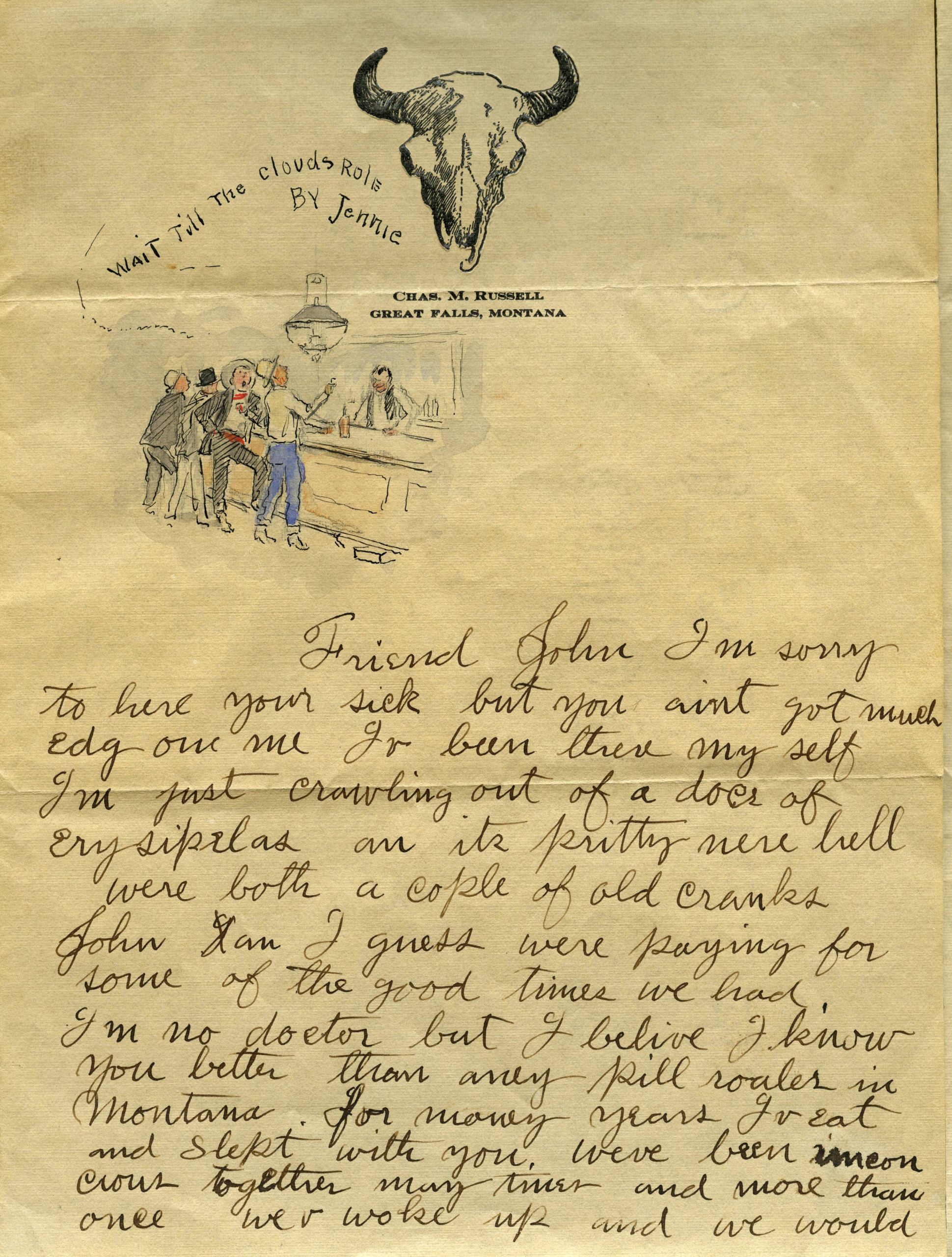 illustrated handwritten letter