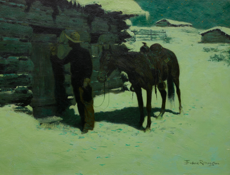 Frederic Remington, The Belated Traveler, Oil on canvas, 1905-1906, Trevor Rees-Jones Collection, Dallas