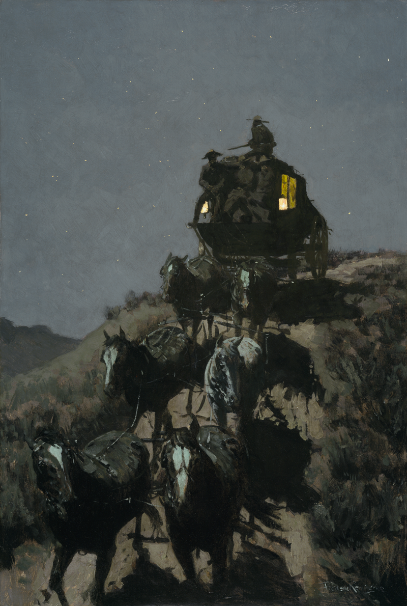 Frederic Remington, The Old Stage-Coach of the Plains, Oil on canvas, 1901, Amon Carter Museum of American Art, Fort Worth, 1961.232