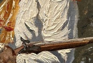 The Sentinel, detail of impasto