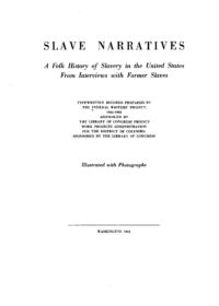 Front page of archived slave narratives