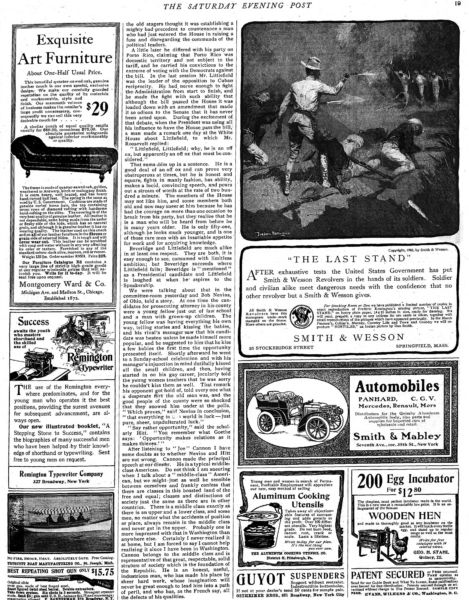 Page of ads from Saturday Evening Post