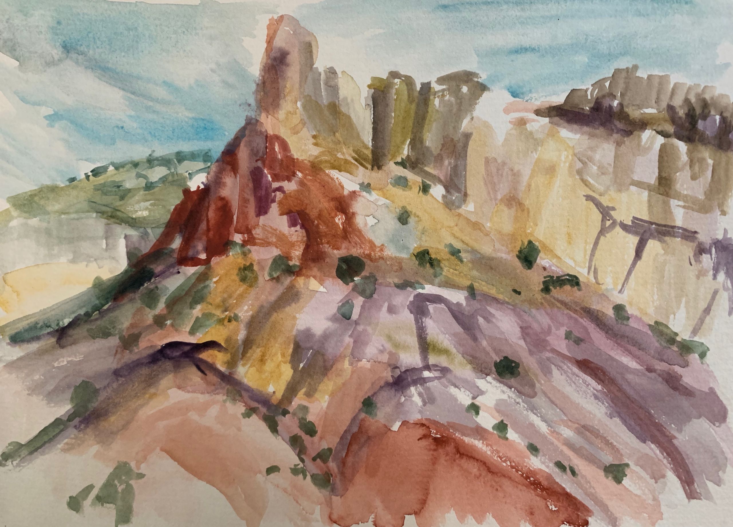 watercolor of southwest landscape