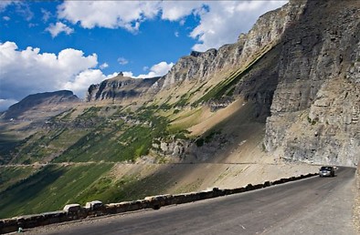 photograph of mountain scene from highway