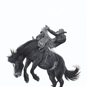 bronc horse bucking a cowboy