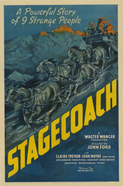 Movie Poster, Stagecoach directed by John Ford