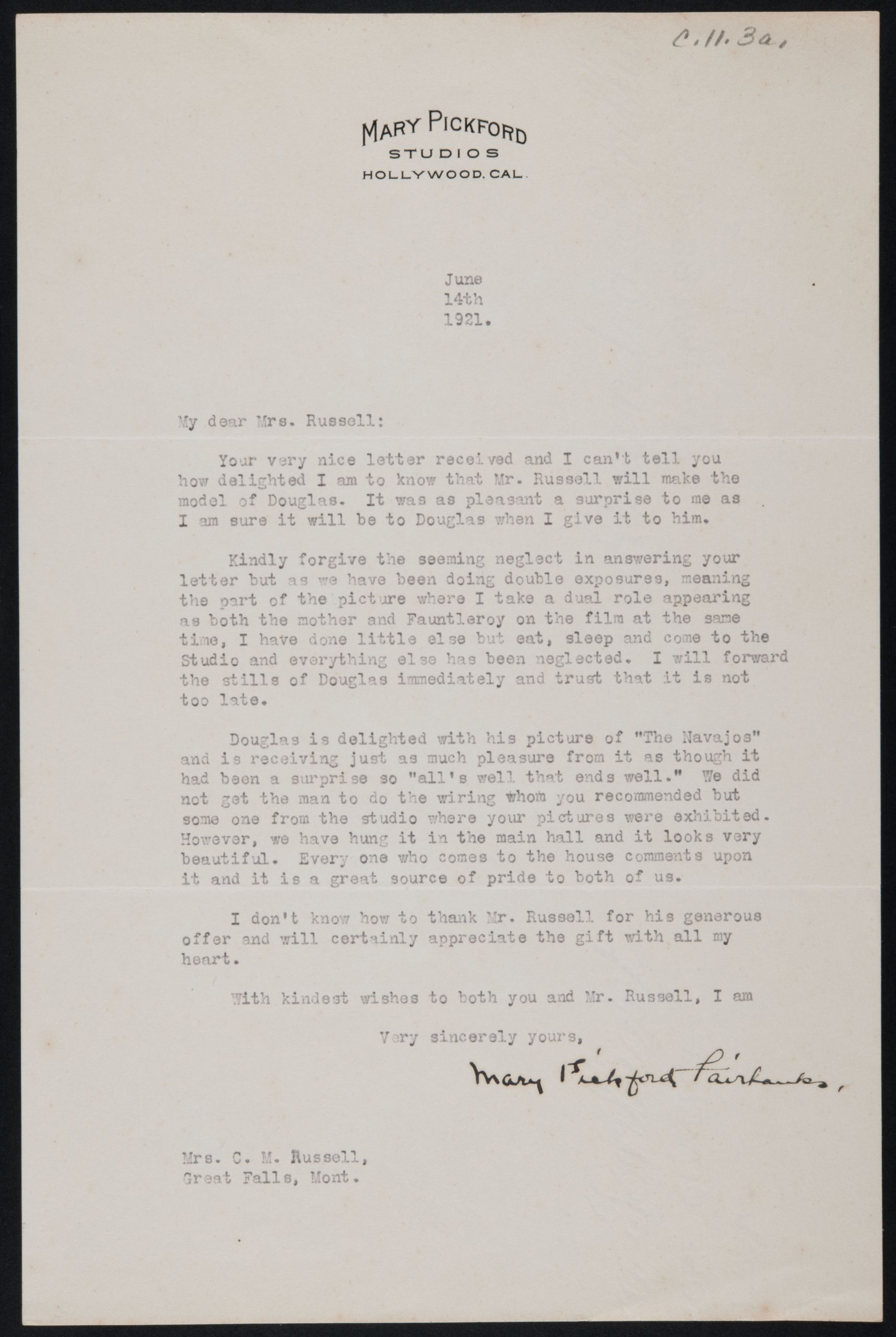Typed letter