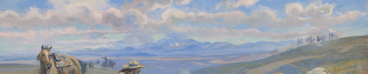 close up of clouds in painting